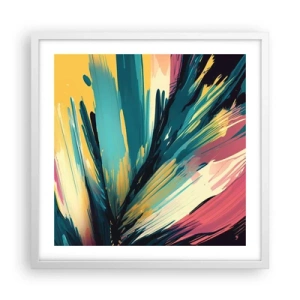 Plakat w białej ramie - Kompozycja – eksplozja radości - 50x50 cm
