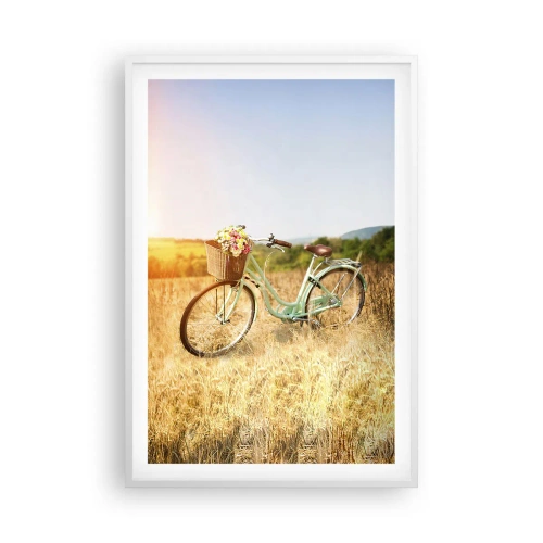 Plakat w białej ramie - Zostanę tu chwilę - 61x91 cm