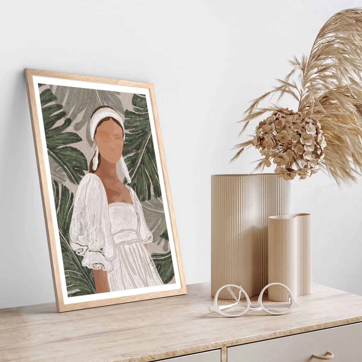 Plakat w ramie jasny dąb - Portret egzotyczny - 61x91 cm