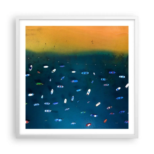 Plakat w białej ramie - Wakacyjna gra - 60x60 cm