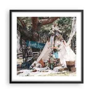 Plakat w czarnej ramie - Make love… - 50x50 cm