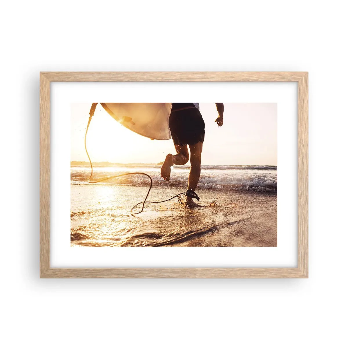 Plakat w ramie jasny dąb - Na spotkanie fali - 40x30 cm