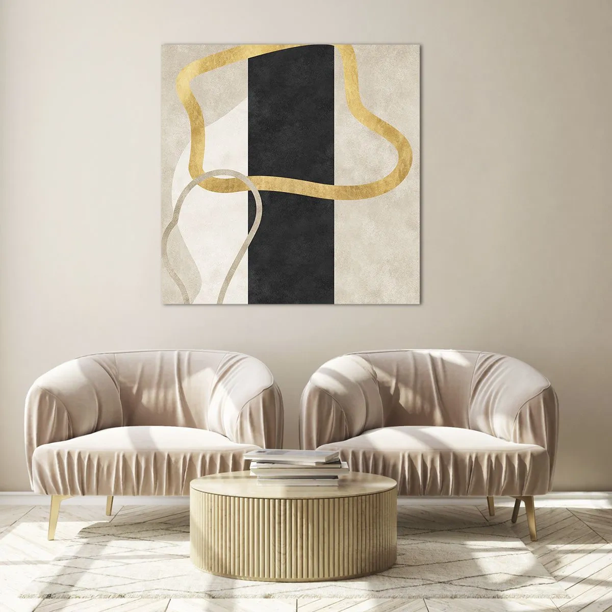 Obraz na szkle - Kształty zapętlone - 50x50 cm