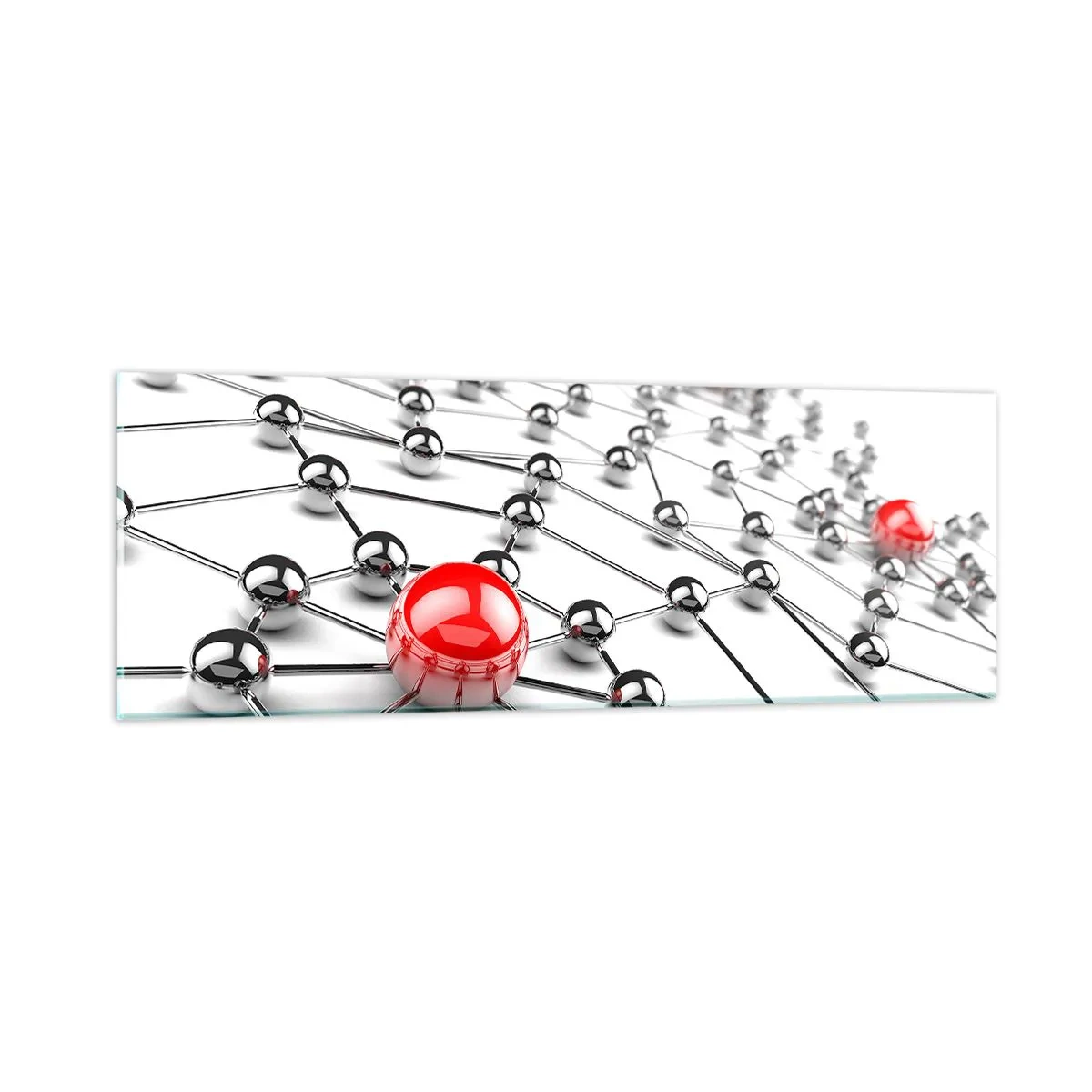 Obraz na szkle - Srebrzysta sieć - 90x30 cm