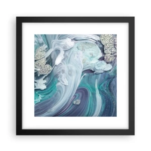 Plakat w czarnej ramie - Nurty błękitu - 30x30 cm