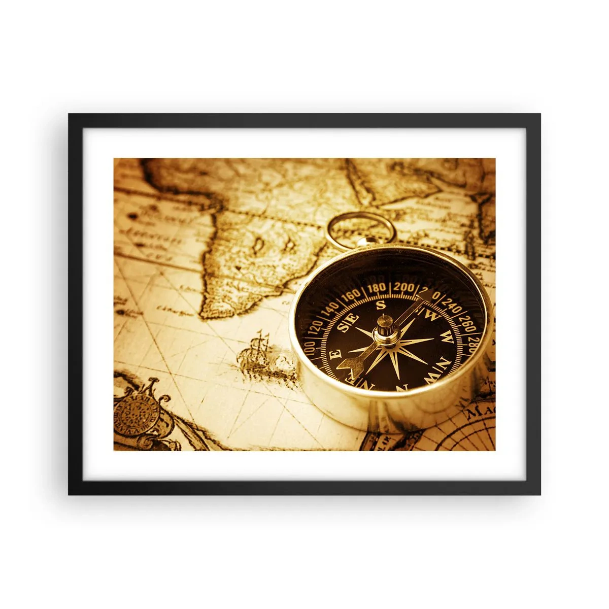 Plakat w czarnej ramie - Na wschód czy na zachód? - 50x40 cm