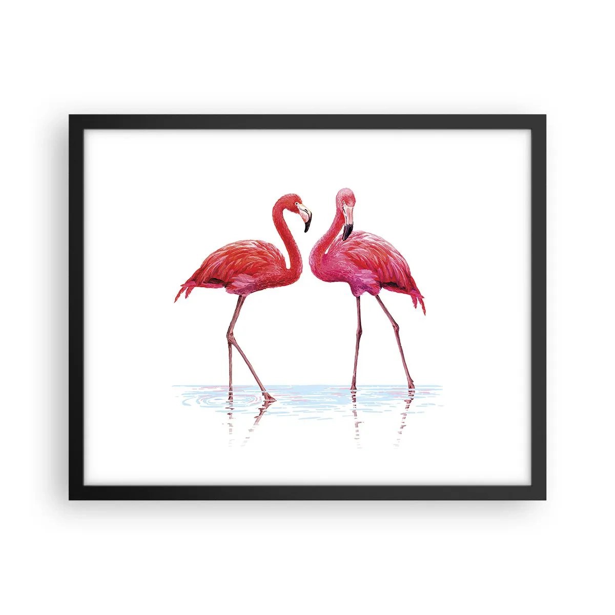 Plakat w czarnej ramie - Różowe randez-vous - 50x40 cm