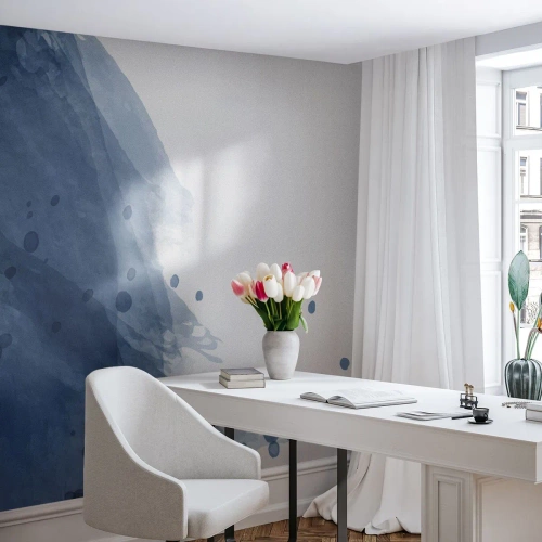 Fototapeta Premium Sand - Niebieski tiul - Abstrakcja, Sztuka, Malarstwo - 500x350 cm