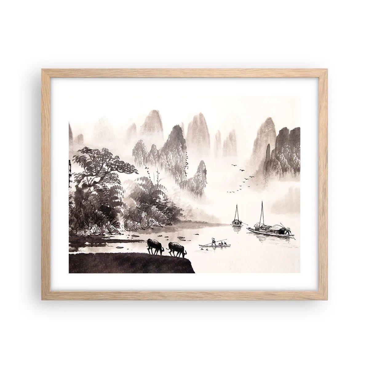 Plakat w ramie jasny dąb - Egzotyczna codzienność Wschodu - 50x40 cm