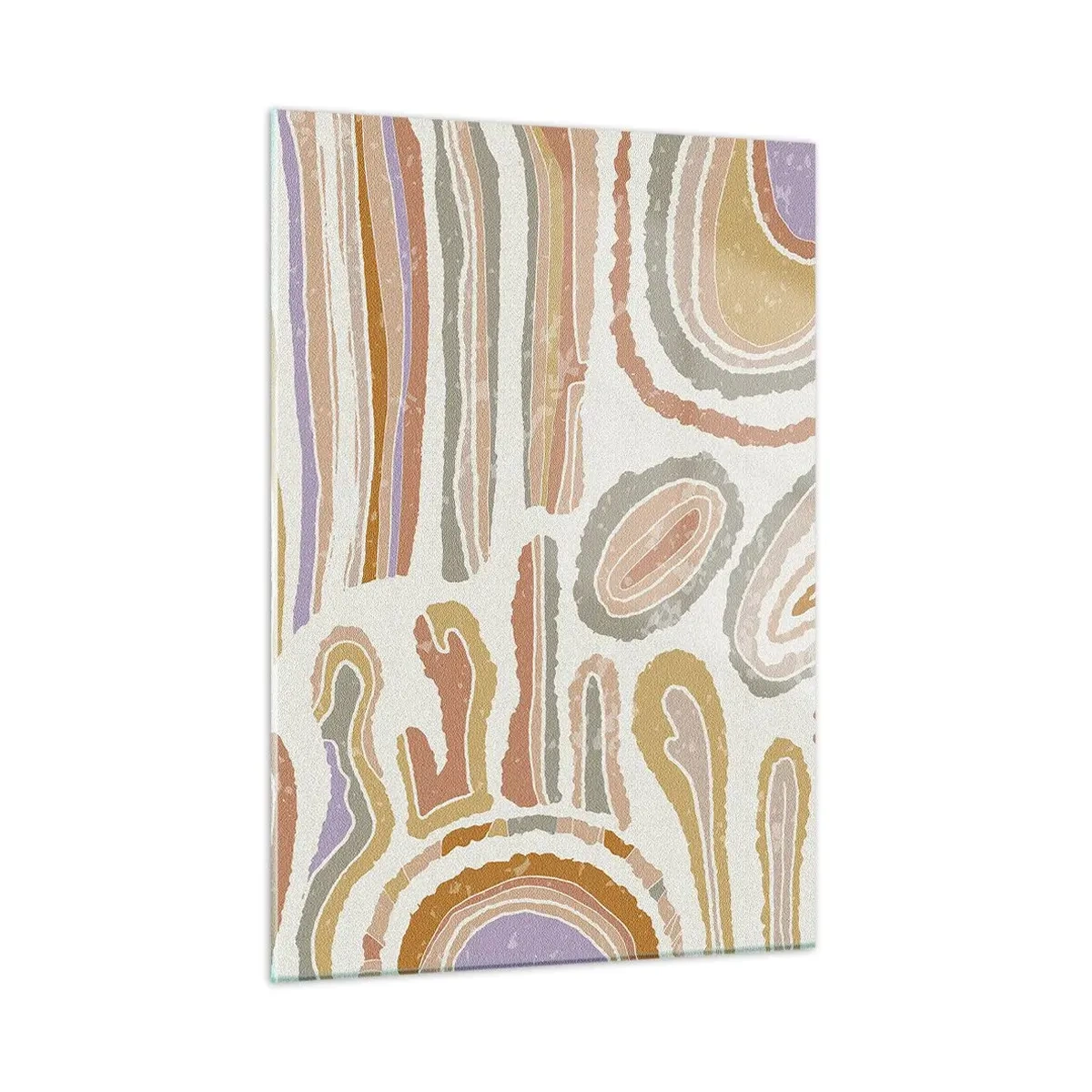 Obraz na szkle - Kolorowe abstrakcyjne formy przypominające przekroje minerałów - 50x70cm - Barwne przekroje - Nowoczesna dekoracja ścienna do salonu, kuchni i sypialni ARTTOR