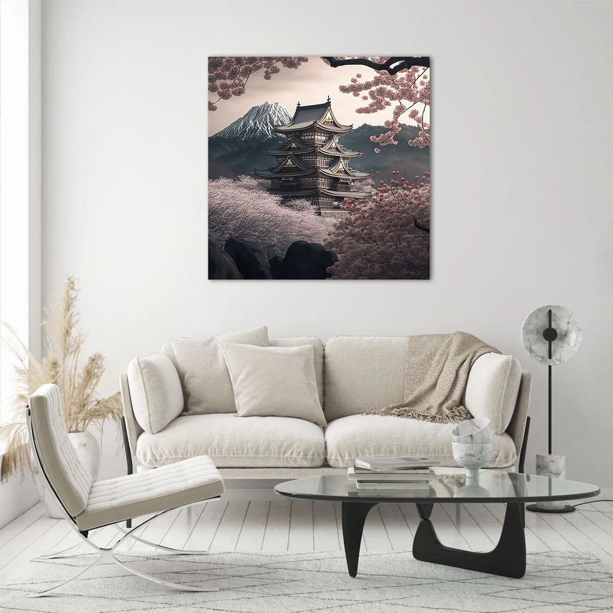 Obraz na szkle - Kraj kwitnącej wiśni - 60x60 cm