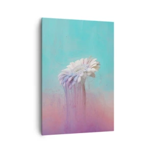 Obraz na płótnie - Pastelowa gerbera z efektem rozmycia - 70x100cm - Zaświaty kwiatów - Nowoczesna dekoracja ścienna do salonu i sypialni ARTTOR