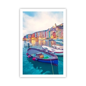 Plakat - Kolorowy wieczór w porcie - 61x91 cm