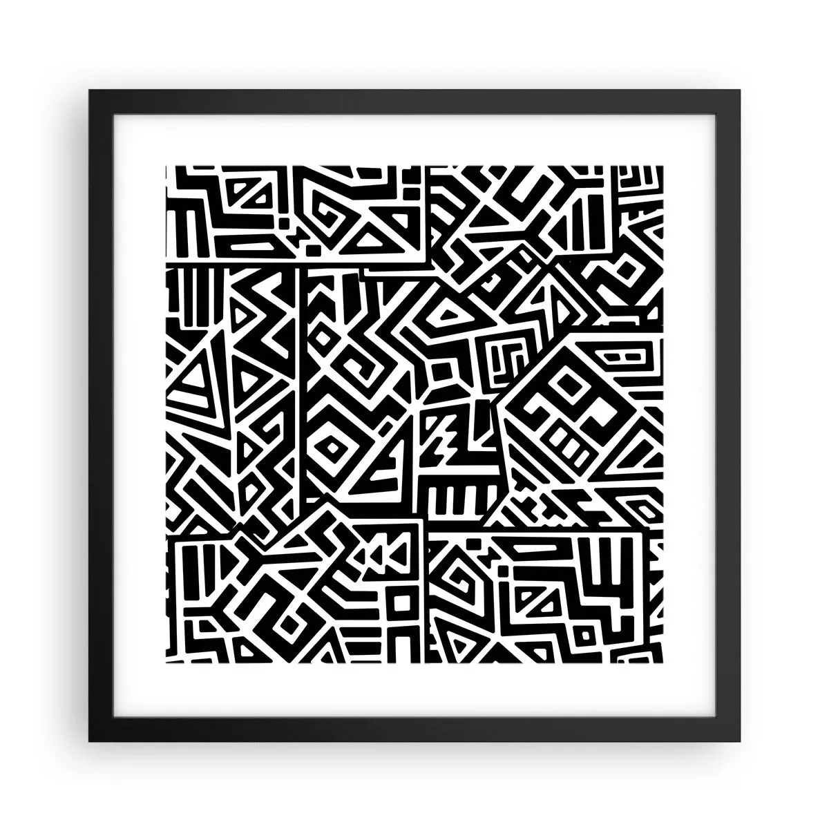 Plakat w czarnej ramie - Kompozycja prekolumbijska - 40x40 cm