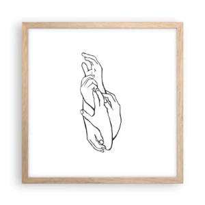 Plakat w ramie jasny dąb - Dobry dotyk - 40x40 cm