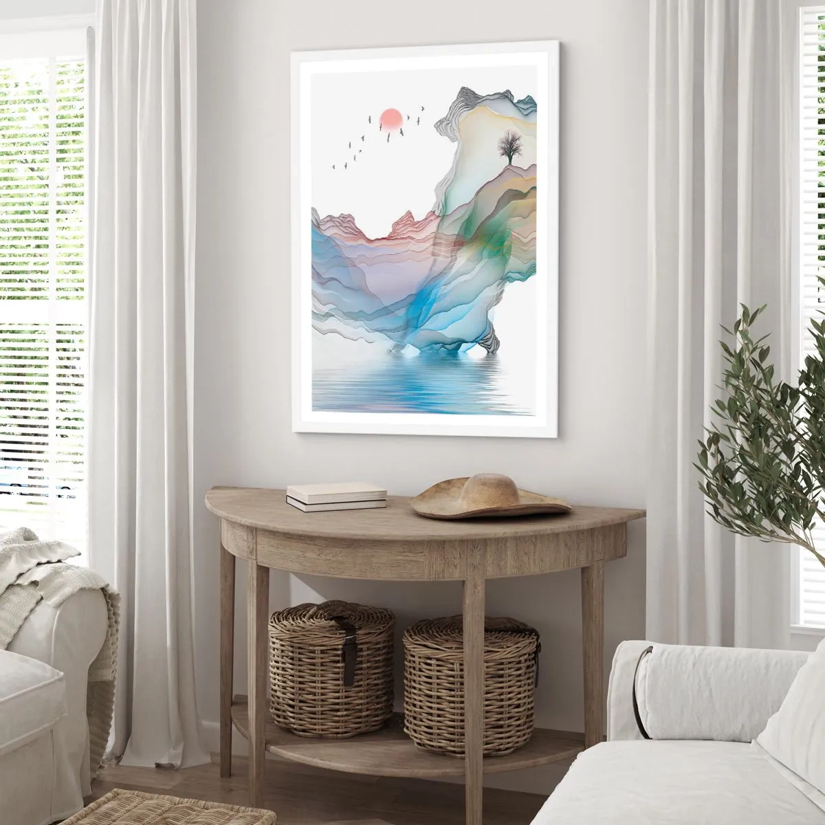 Plakat w białej ramie - Ku kryształowym górom - 50x70 cm