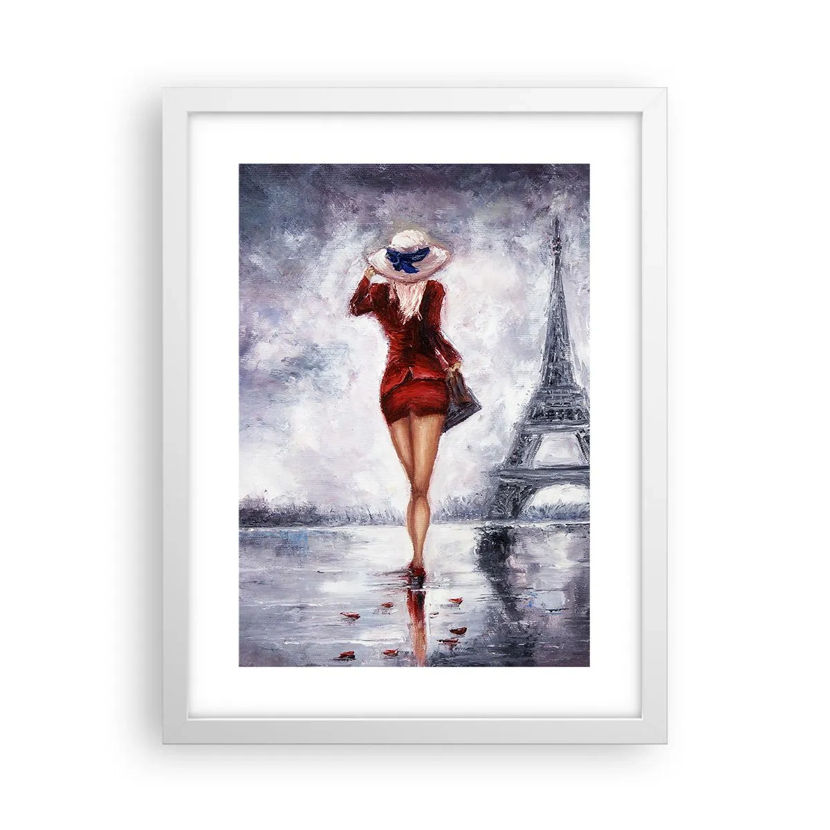 Plakat w białej ramie - Paryskie symbole - 30x40 cm