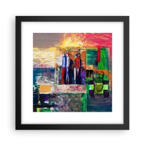 Plakat w czarnej ramie - Relacje i emocje - 30x30 cm