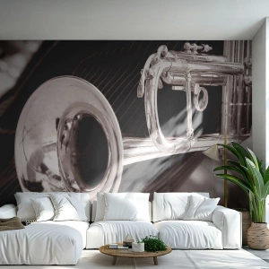Fototapeta Standard Eco - Muzyczna podróż do lat 30. - Muzyka, Trąbka, Instrument Muzyczny - 350x256 cm
