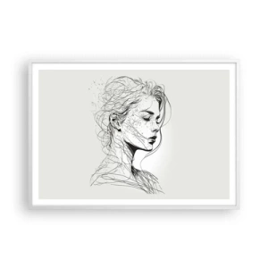 Plakat w białej ramie - Portret w zamyśleniu - 100x70 cm