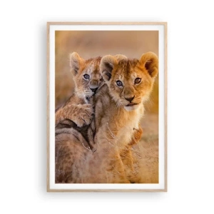 Plakat w ramie jasny dąb - Nie przeszkadzać! Bawimy się - 70x100 cm