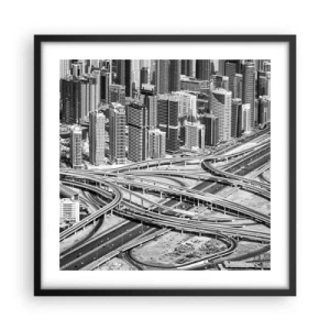 Plakat w czarnej ramie - Dubaj – miasto niemożliwe - 50x50 cm