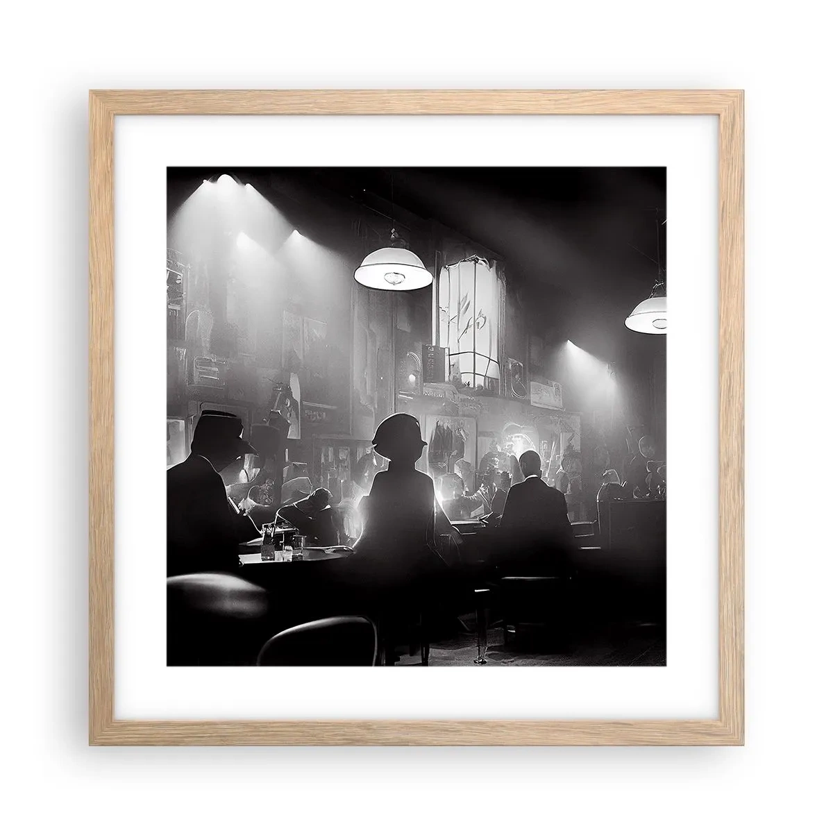 Plakat w ramie jasny dąb - W jazzowym klimacie - 40x40 cm