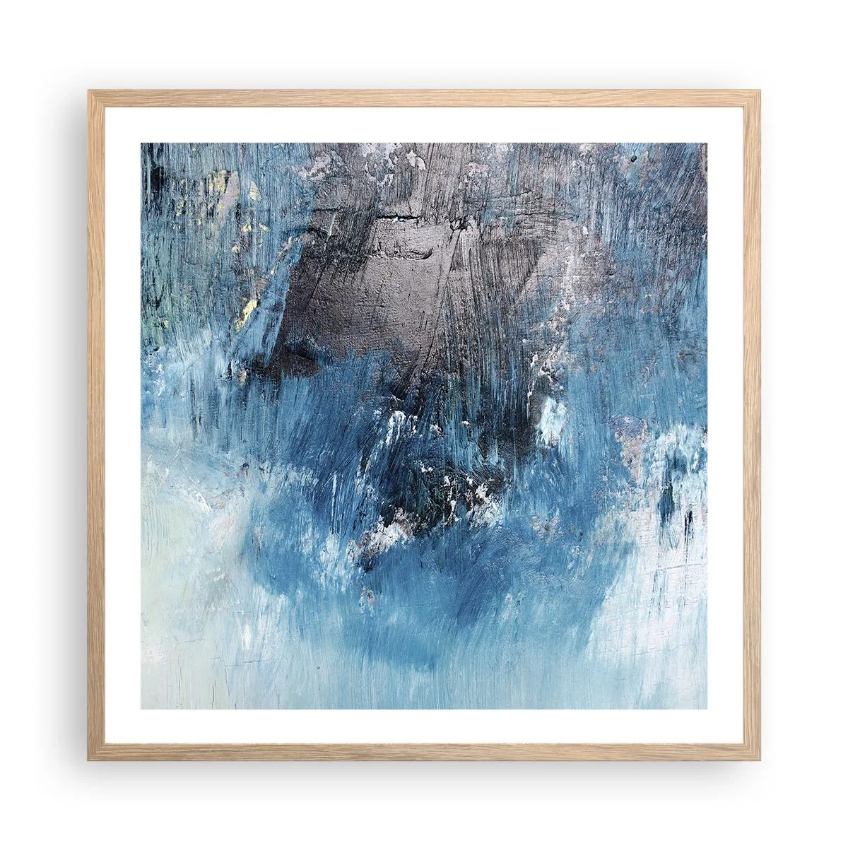 Plakat w ramie jasny dąb - Błękitna rapsodia - 60x60 cm