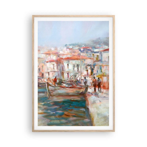 Plakat w ramie jasny dąb - Pastelowe wakacje - 70x100 cm