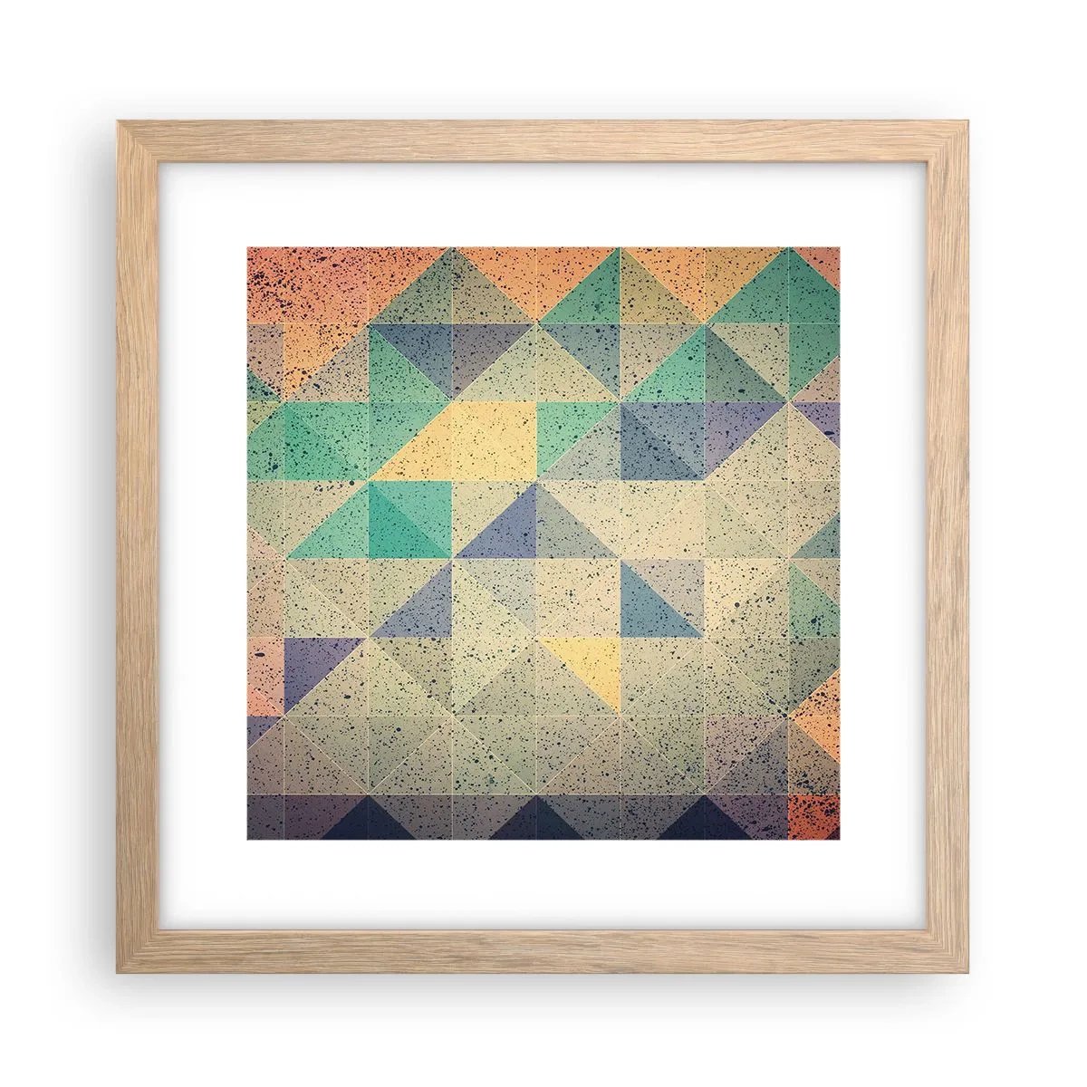Plakat w ramie jasny dąb - Republika trójkątów - 30x30 cm