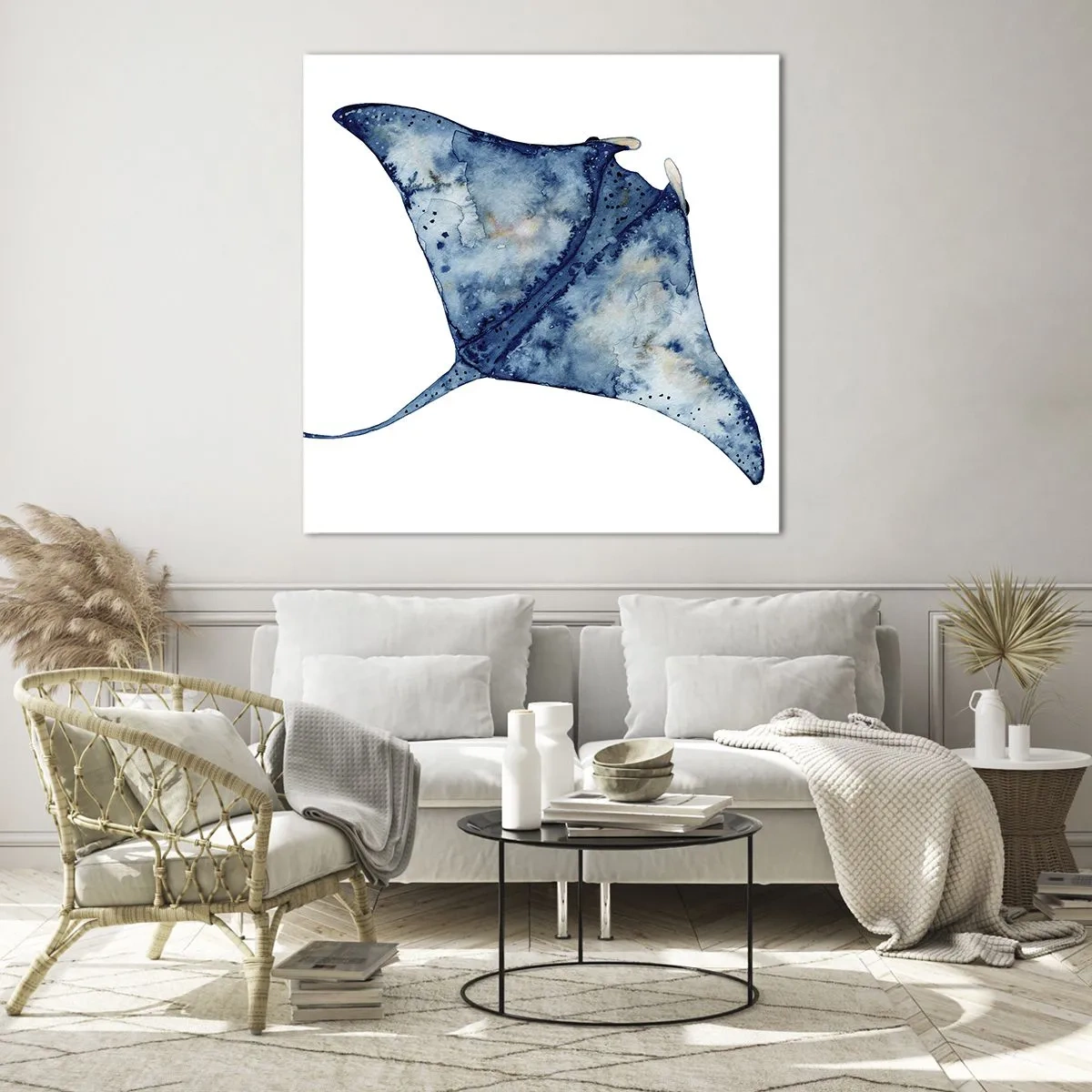 Obraz na szkle - Życie w błękicie - 70x70 cm