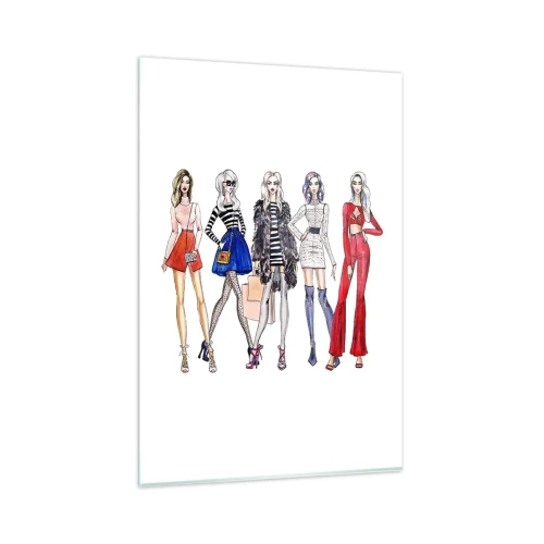 Obraz na szkle - Stylowe ilustracje modowych sylwetek - 80x120cm - Every week Fashion Week - Nowoczesna dekoracja ścienna do salonu i sypialni ARTTOR