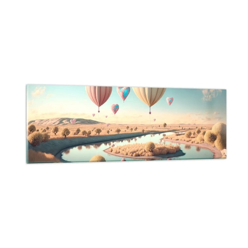 Obraz na szkle - Miłość pozwala wznieść się - 90x30 cm
