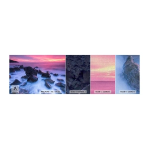 Fototapeta Próbka Premium Canvas - Narodziny w blasku i mgle - Krajobraz, Ocean, Zachód Słońca - 100x30 cm