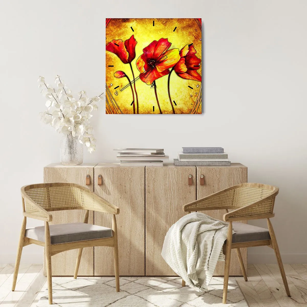 Zegar ścienny - W secesyjnej dekoracji - 40x40 cm