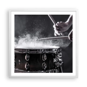 Plakat w białej ramie - Puls muzyki - 60x60 cm