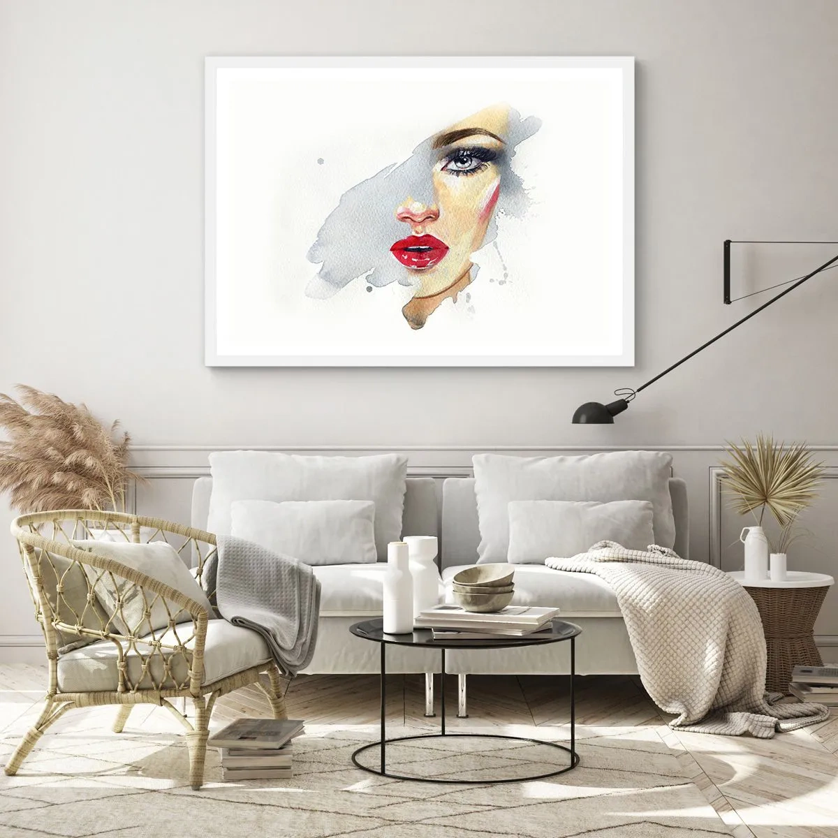 Plakat w białej ramie - Odbicie w kropli wody - 40x30 cm