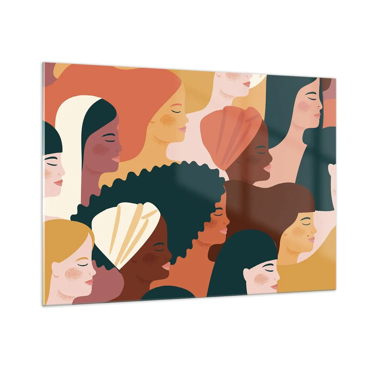 Obraz na szkle - Stylowa ilustracja różnorodnych kobiecych sylwetek - 100x70cm - Tylko kobiecość - Nowoczesna dekoracja ścienna do salonu, kuchni i sypialni ARTTOR
