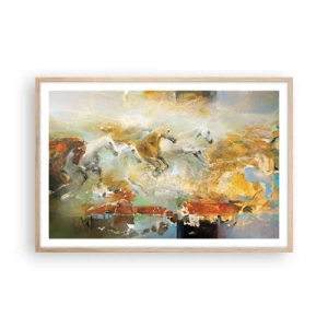 Plakat w ramie jasny dąb - Galopem przez światło - 91x61 cm