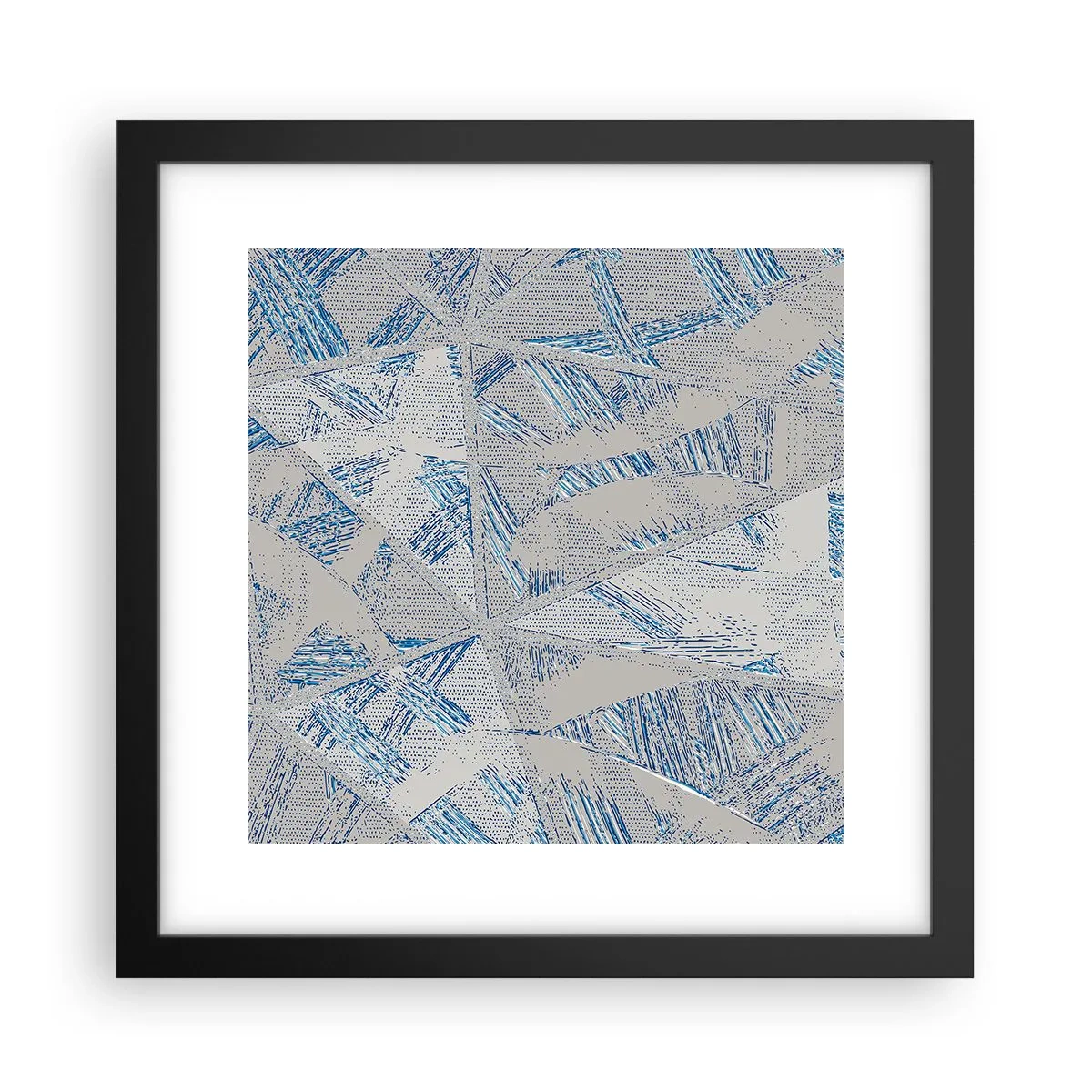 Plakat w czarnej ramie - W szaroniebieskim labiryncie - 30x30 cm