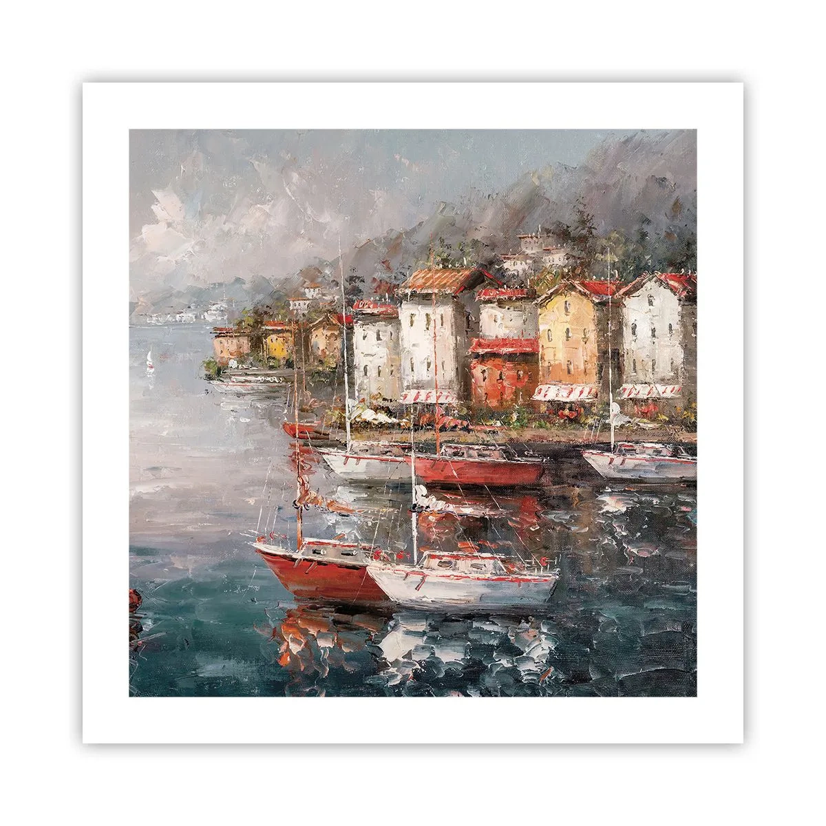Plakat - Romantyczna przystań - 50x50 cm