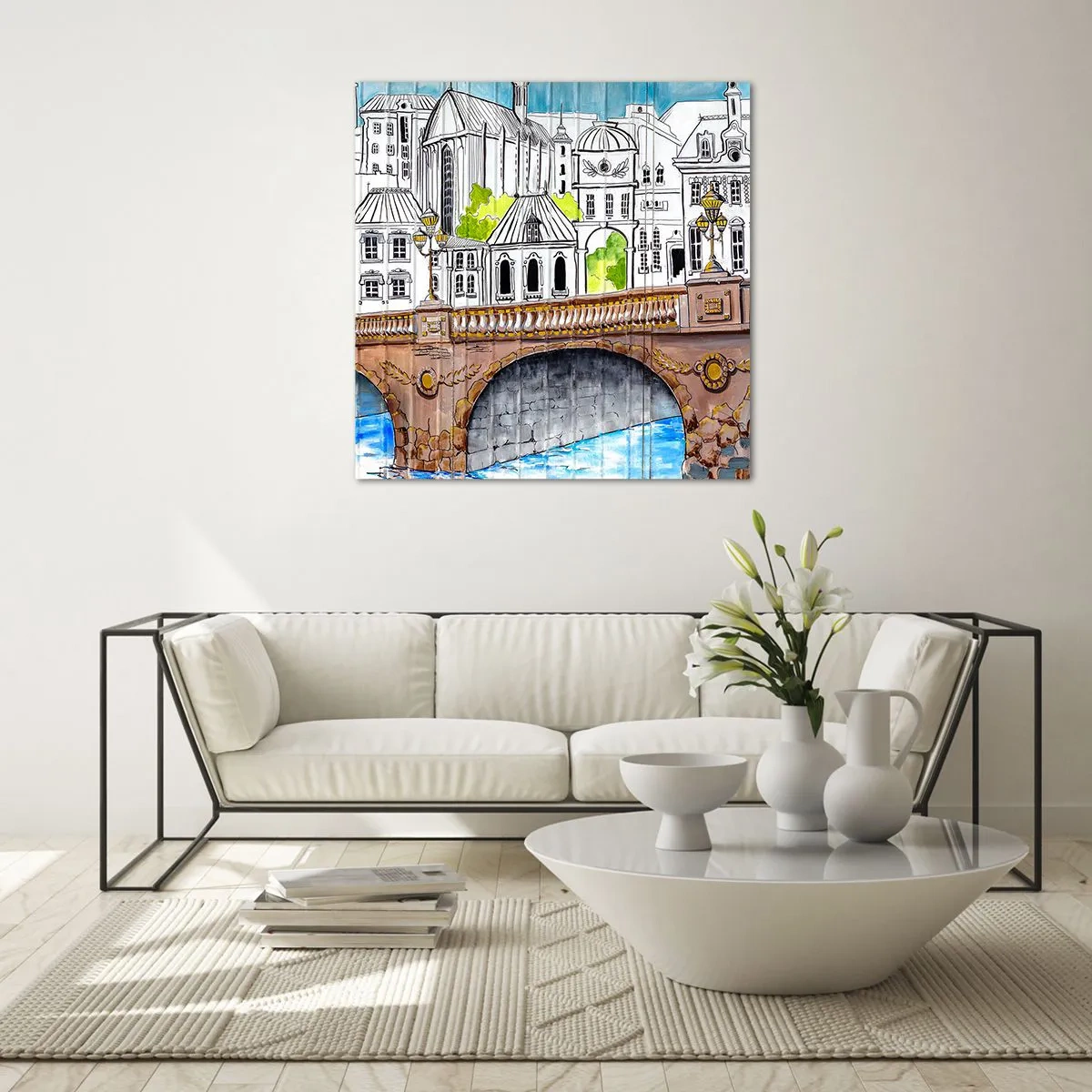 Obraz na szkle - Miasto jak malowane - 70x70 cm
