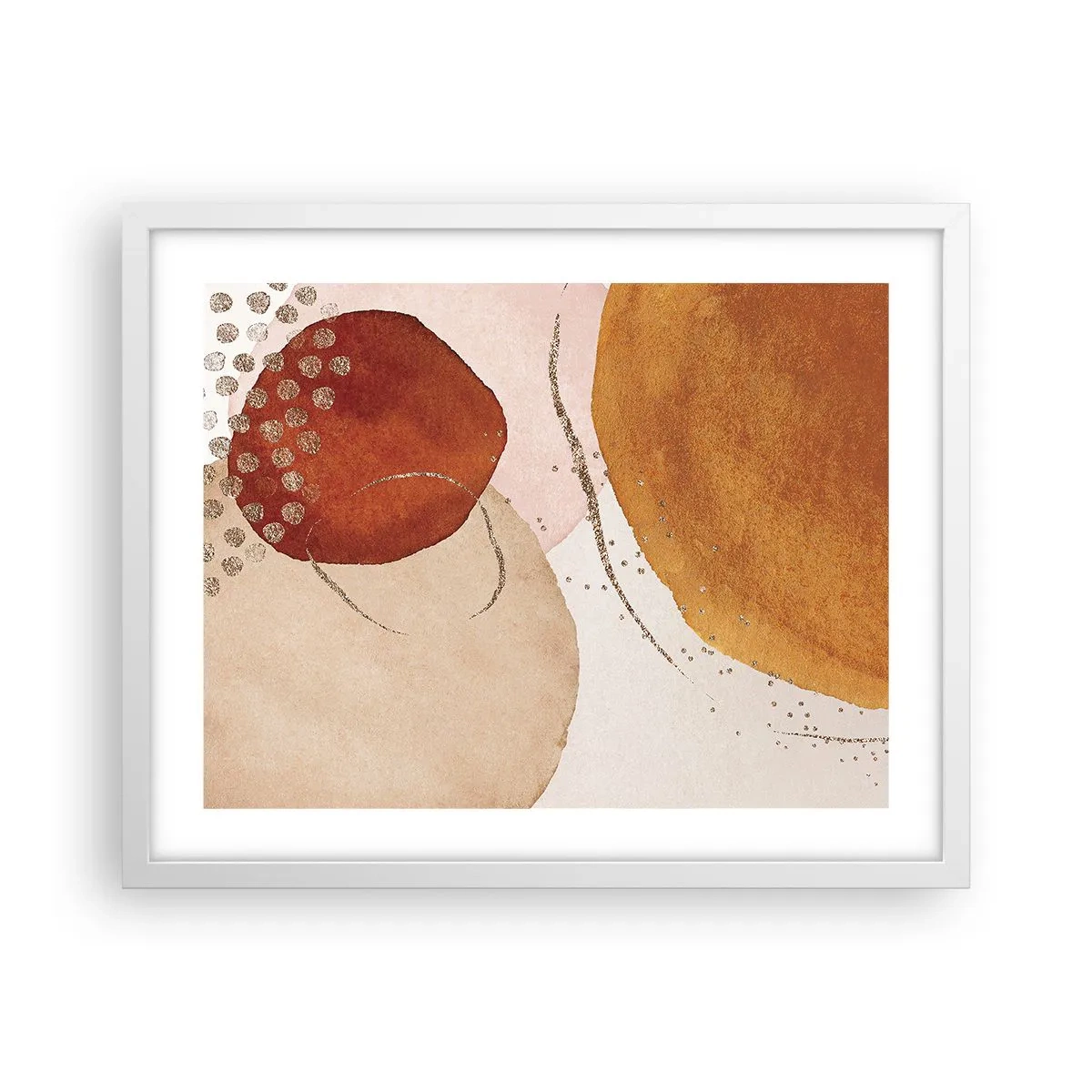 Plakat w białej ramie - Krągłość i ruch - 50x40 cm