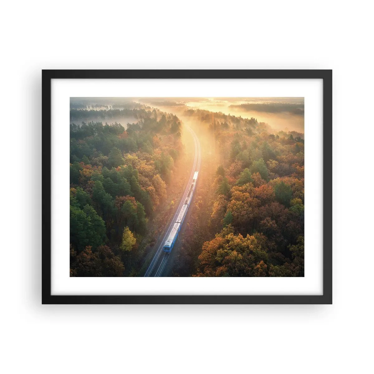 Plakat w czarnej ramie - Jesienna podróż - 50x40 cm