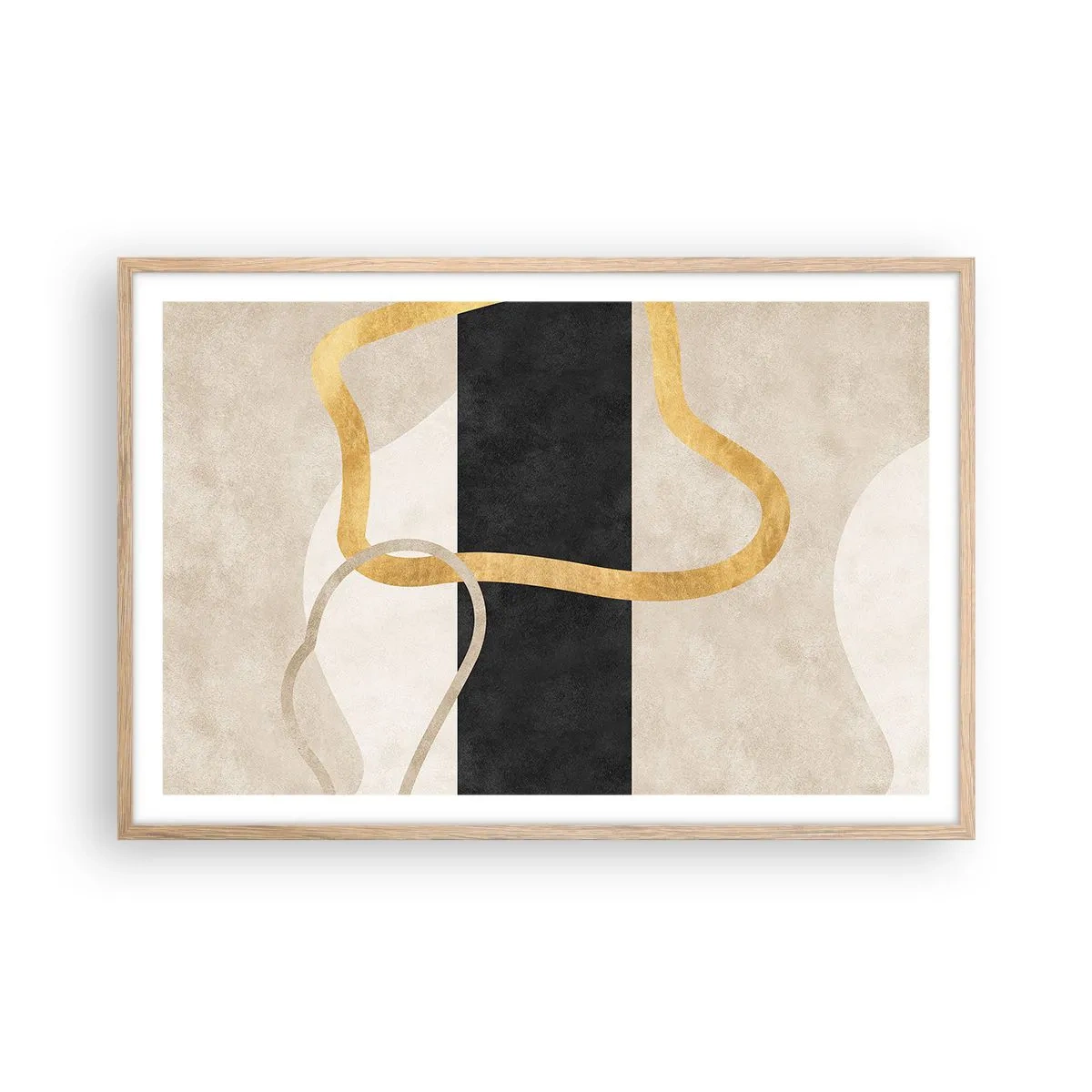 Plakat w ramie jasny dąb - Kształty zapętlone - 91x61 cm