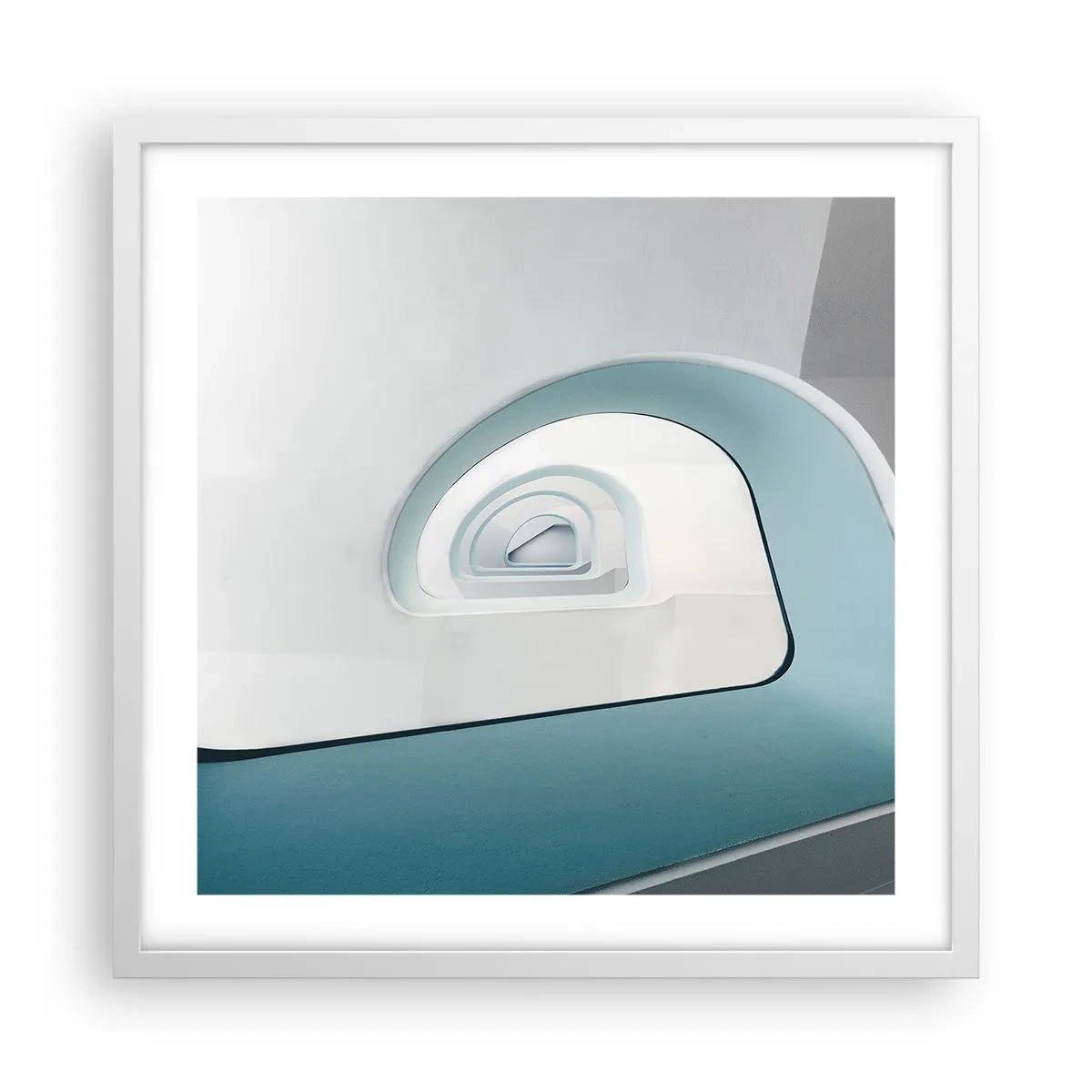 Plakat w białej ramie - Do dna błękitu - 50x50 cm