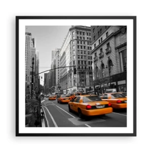 Plakat w czarnej ramie - Słońca wielkiego miasta - 60x60 cm