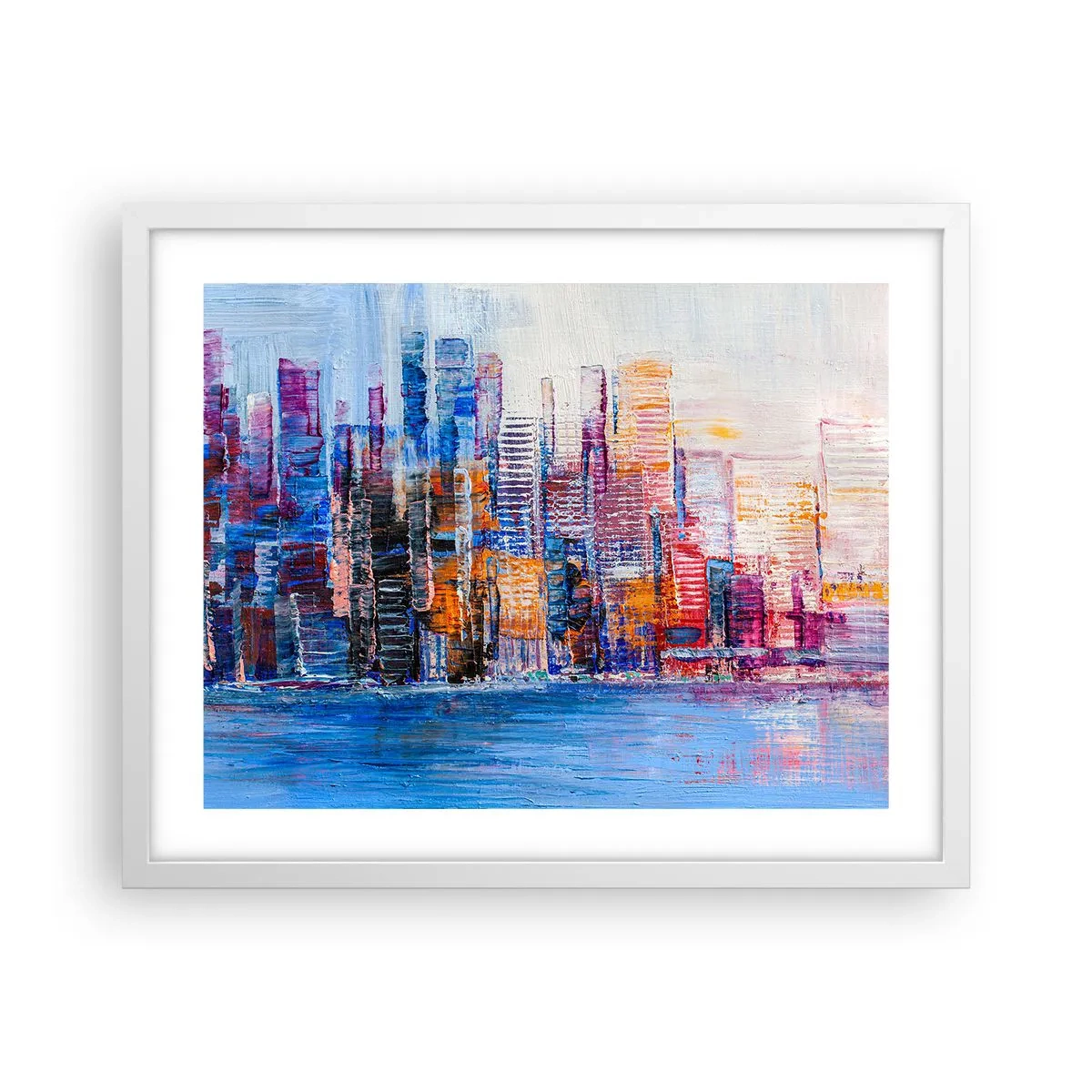 Plakat w białej ramie - Radosna metropolia - 50x40 cm