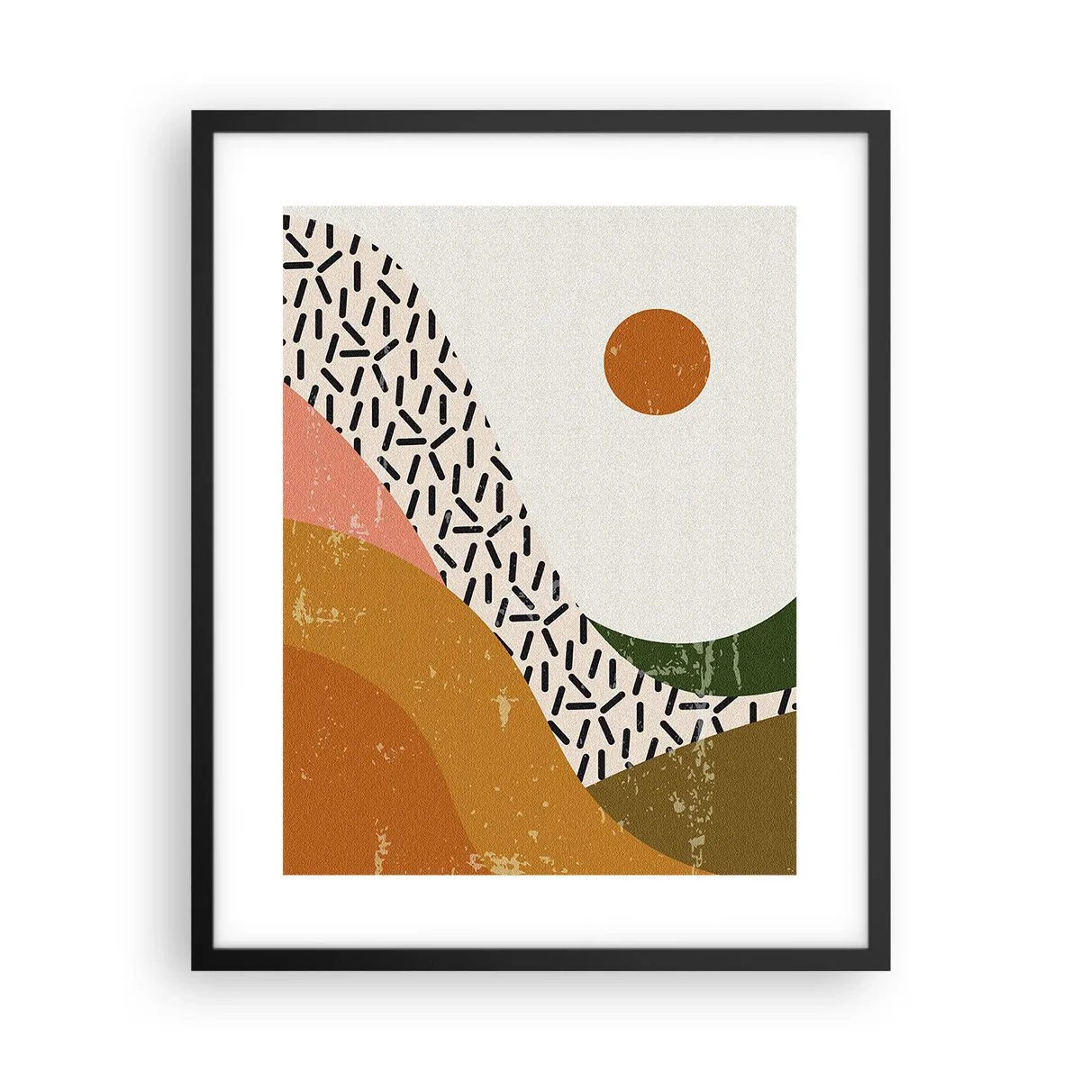Plakat w czarnej ramie - Abstrakcja słoneczna - 40x50 cm