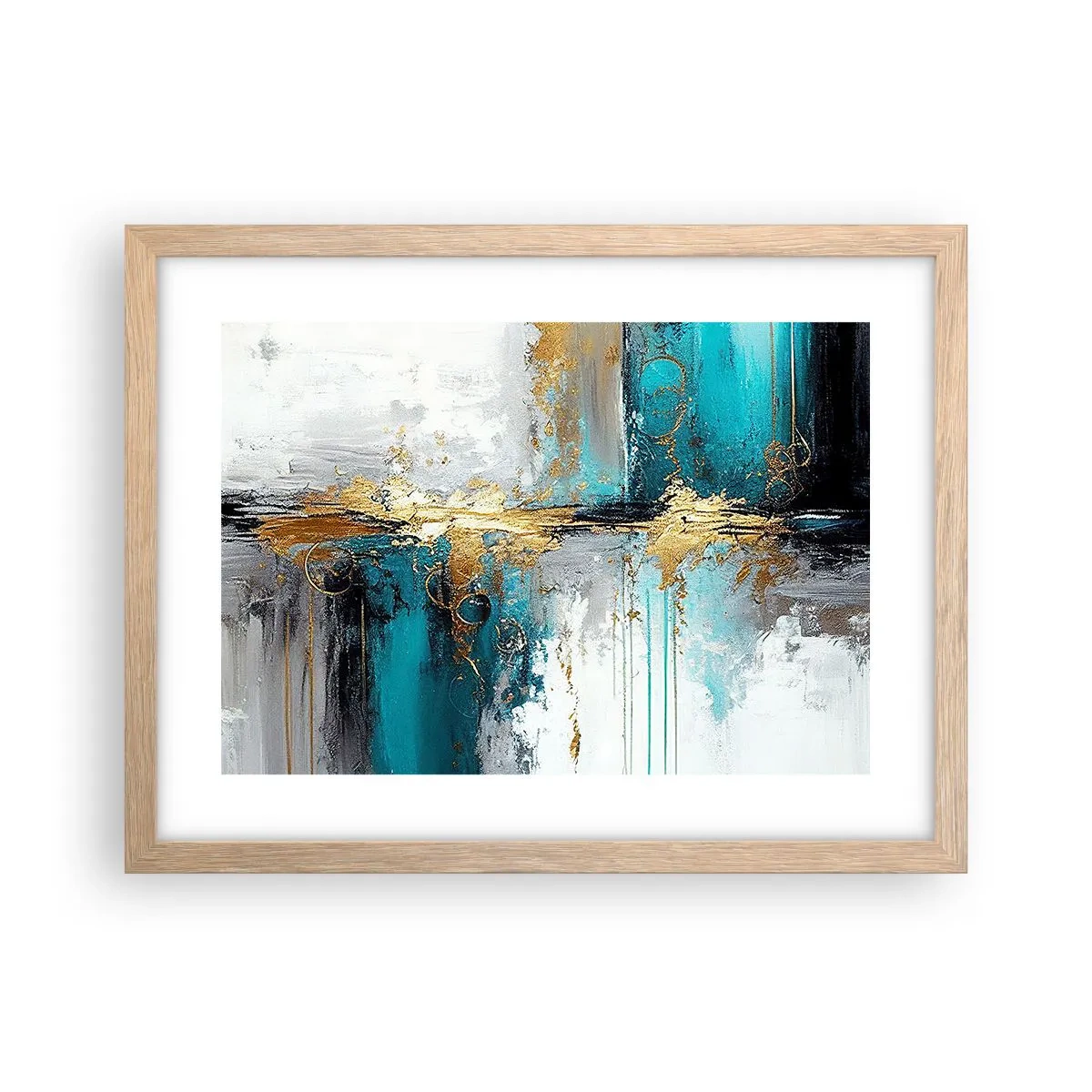 Plakat w ramie jasny dąb - Wszystko płynie - 40x30 cm